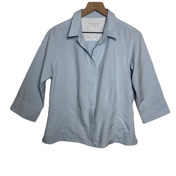 Royal Robbins Shirt Womens Medium Sky Blue Long Sleeve Button Up Outdoor Hiking - Picture 1 of 12